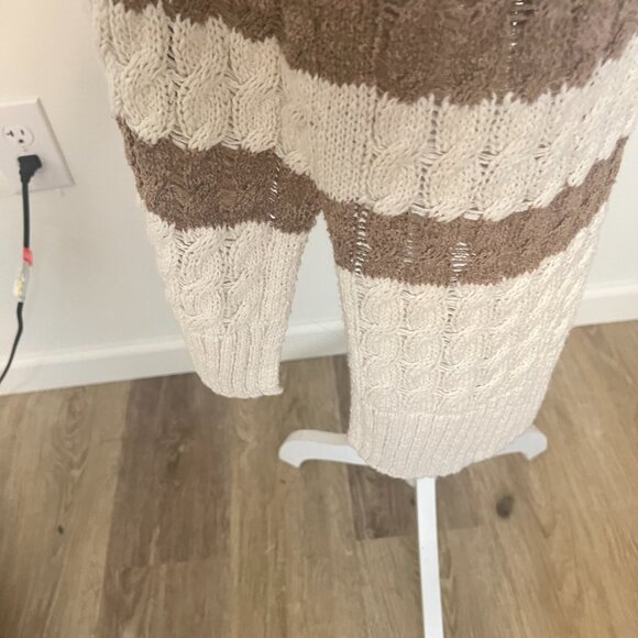 Anthropologie Pilcro Cable Knit Longline Tunic Sweater Recycled Cotton Blend XL - Picture 9 of 12